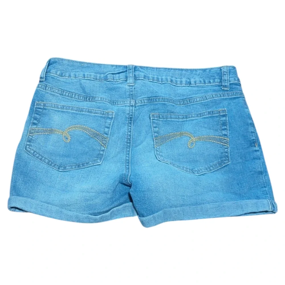 JUSTICE 14 PLUS Distressed Denim Jean Shorts with Roll Up Cuffs